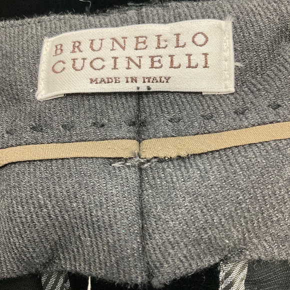 BRUNELLO CUCINELLI BLACK VELVET TROUSERS WITH BELT - Picture 4 of 5